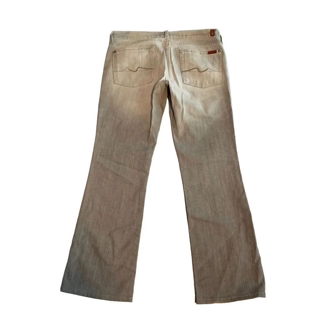7 SEVEN FOR ALL MANKIND Low Rise Bootcut Jeans Gray Distress Fade Wash 32